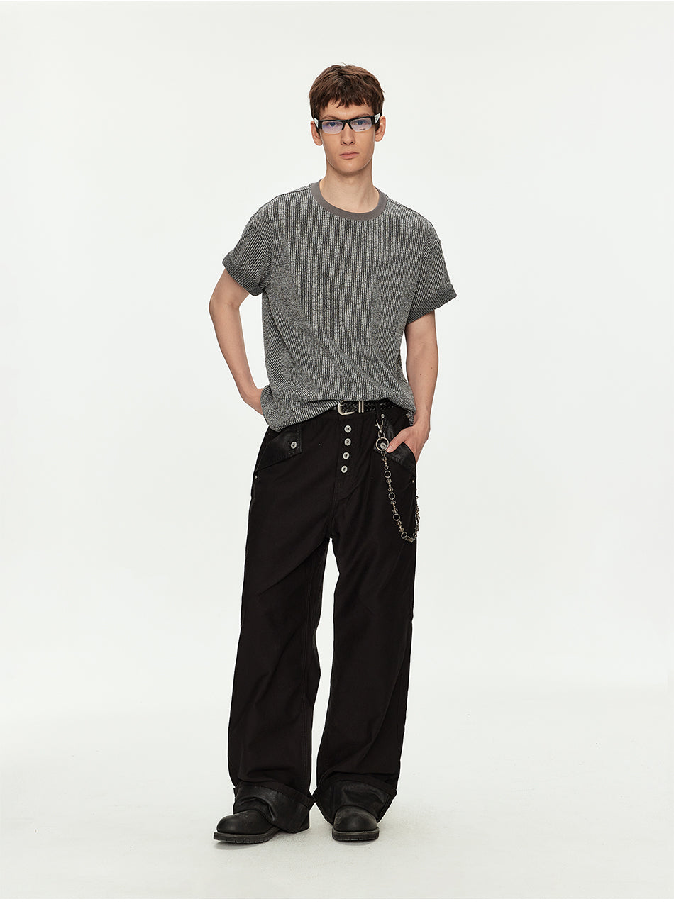 MADWITCH COLORBLOCK TEXTURED TEE #M1160