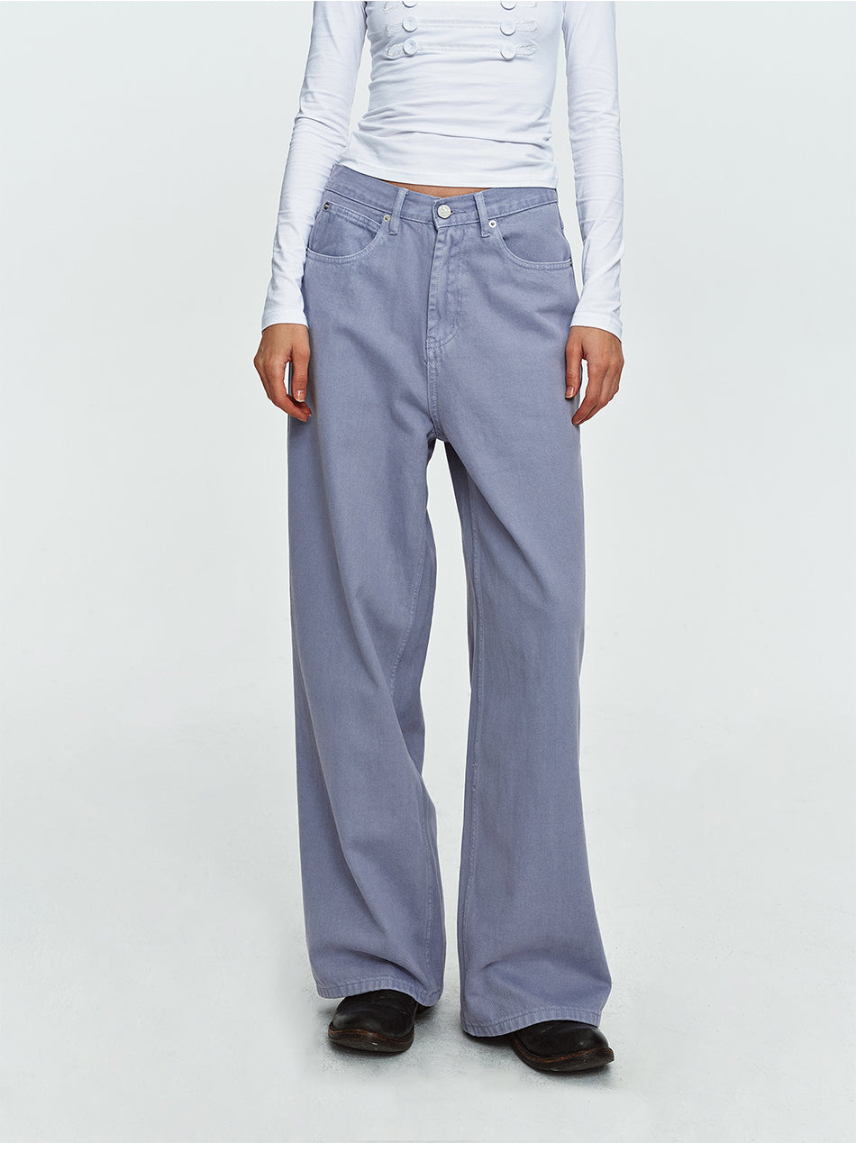 MADWITCH LAVENDER-WASH WIDE-LEG JEANS #A646