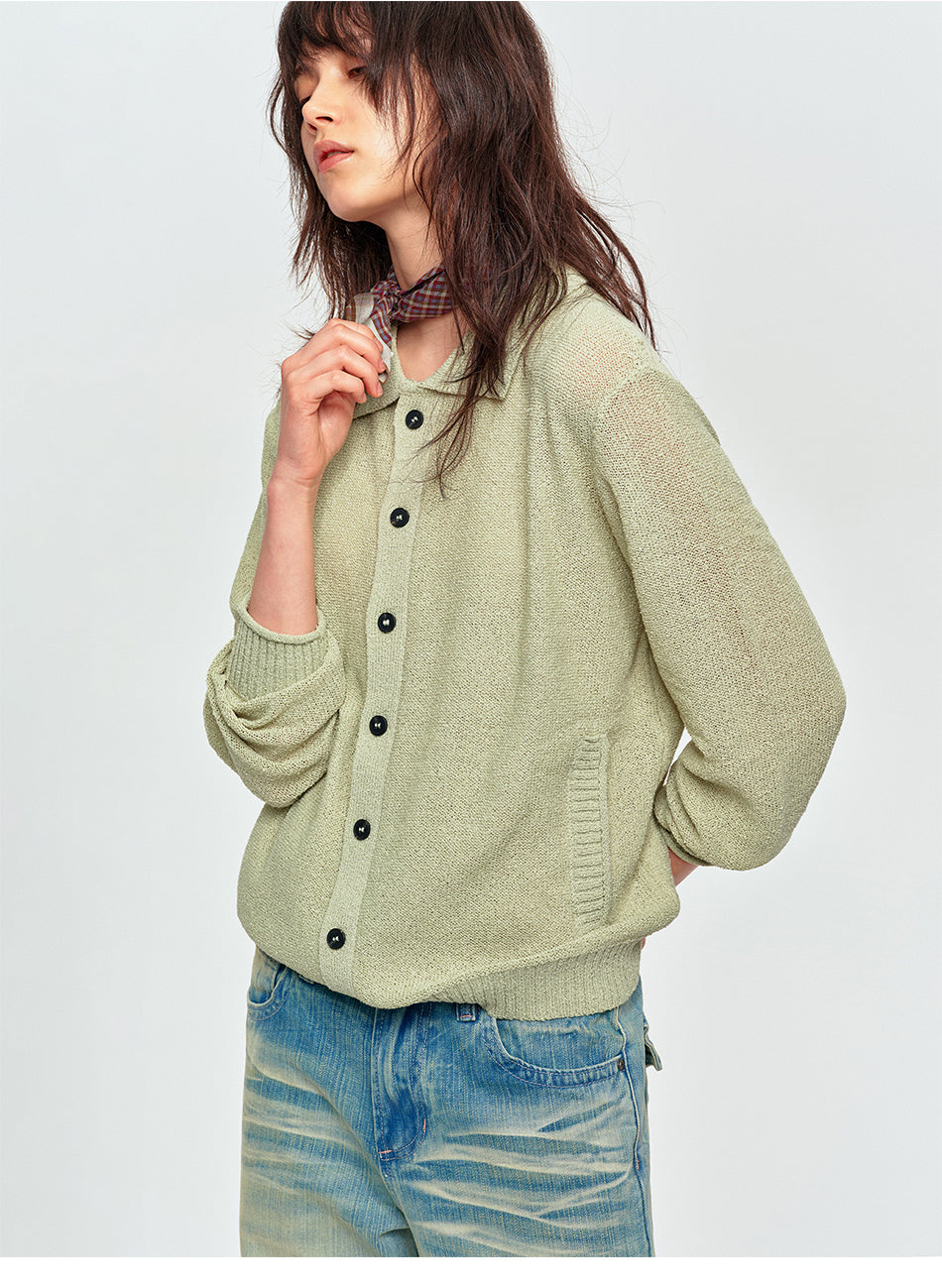 MADWITCH CROPPED SLOUCHY-HOOD KNIT SWEATER #RM32