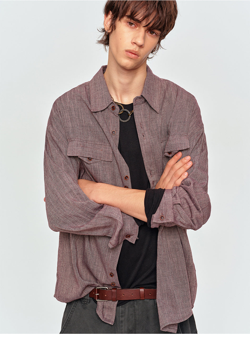 MADWITCH LINEN-BLEND TWO-POCKET SHIRT #880953
