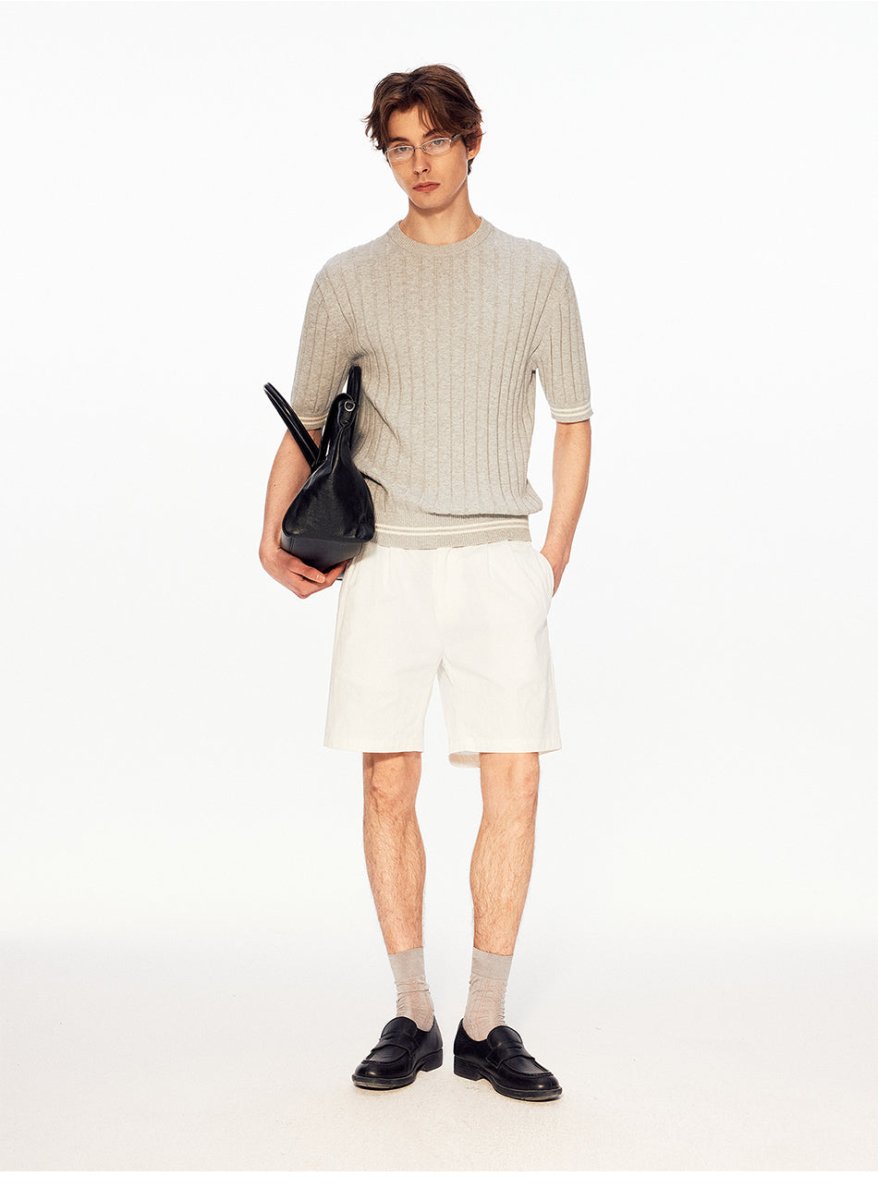 MADWITCH RELAXED RIBBED KNIT TEE MD27486 - MadWitch Store