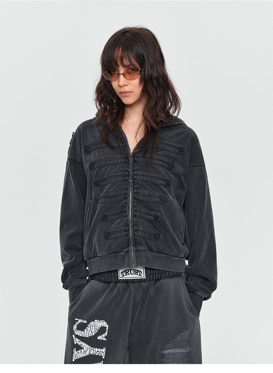 MADWITCH WASHED NAPOLEON ZIP HOODIE #L2026531