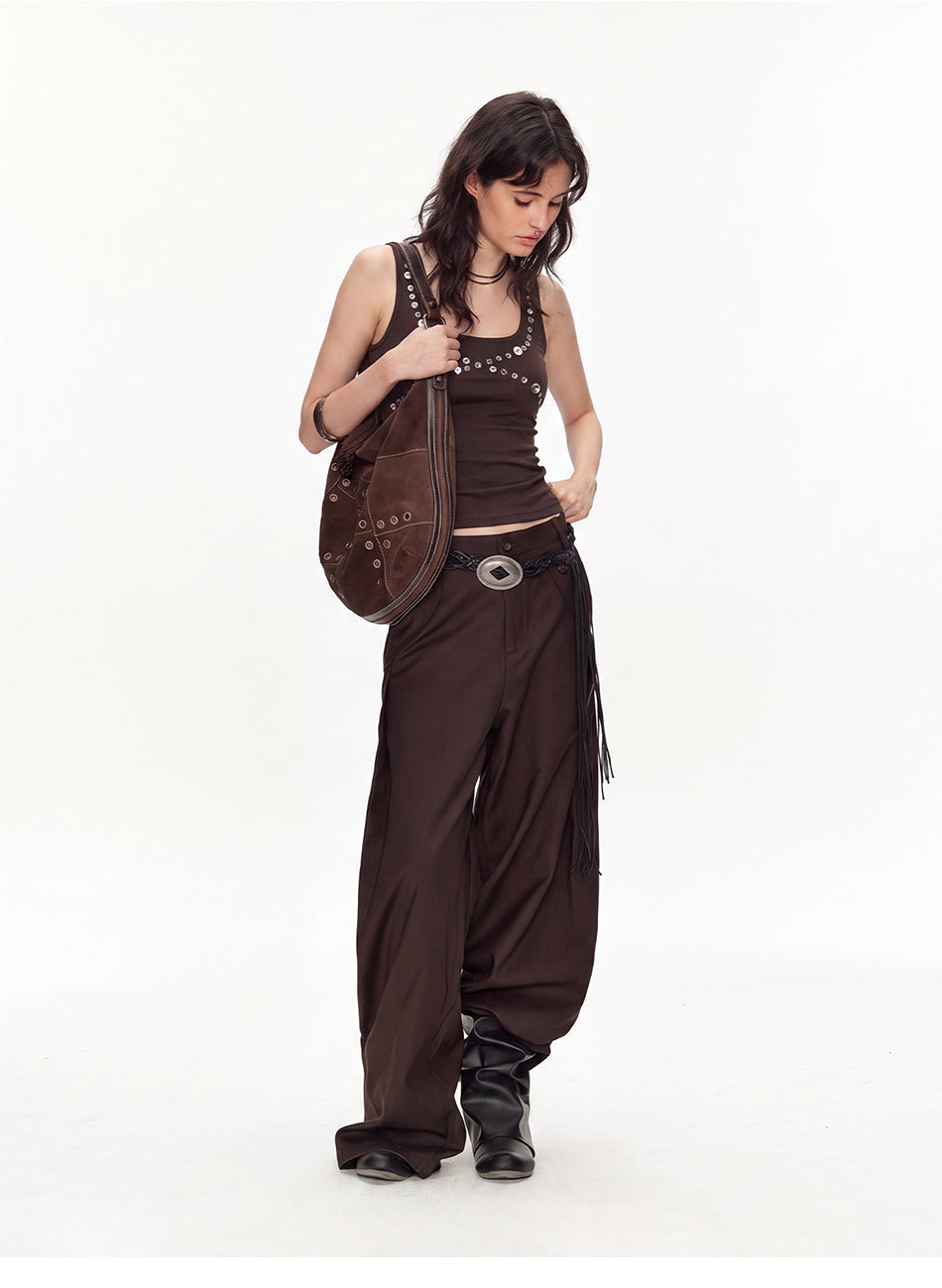 MADWITCH BUTTON-TRIM SQUARE-NECK TANK TOP #G26381