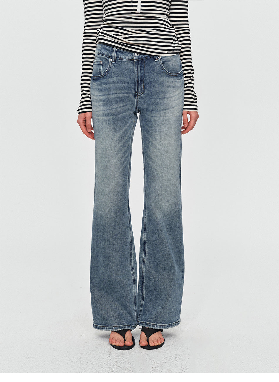 MADWITCH VINTAGE RAW-HEM FLARED JEANS #CN9855
