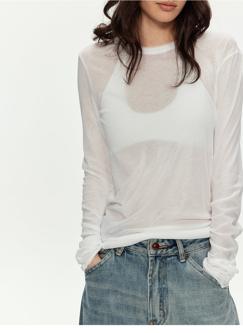 MADWITCH SHEER RELAXED LONG TEE #GPTC126N