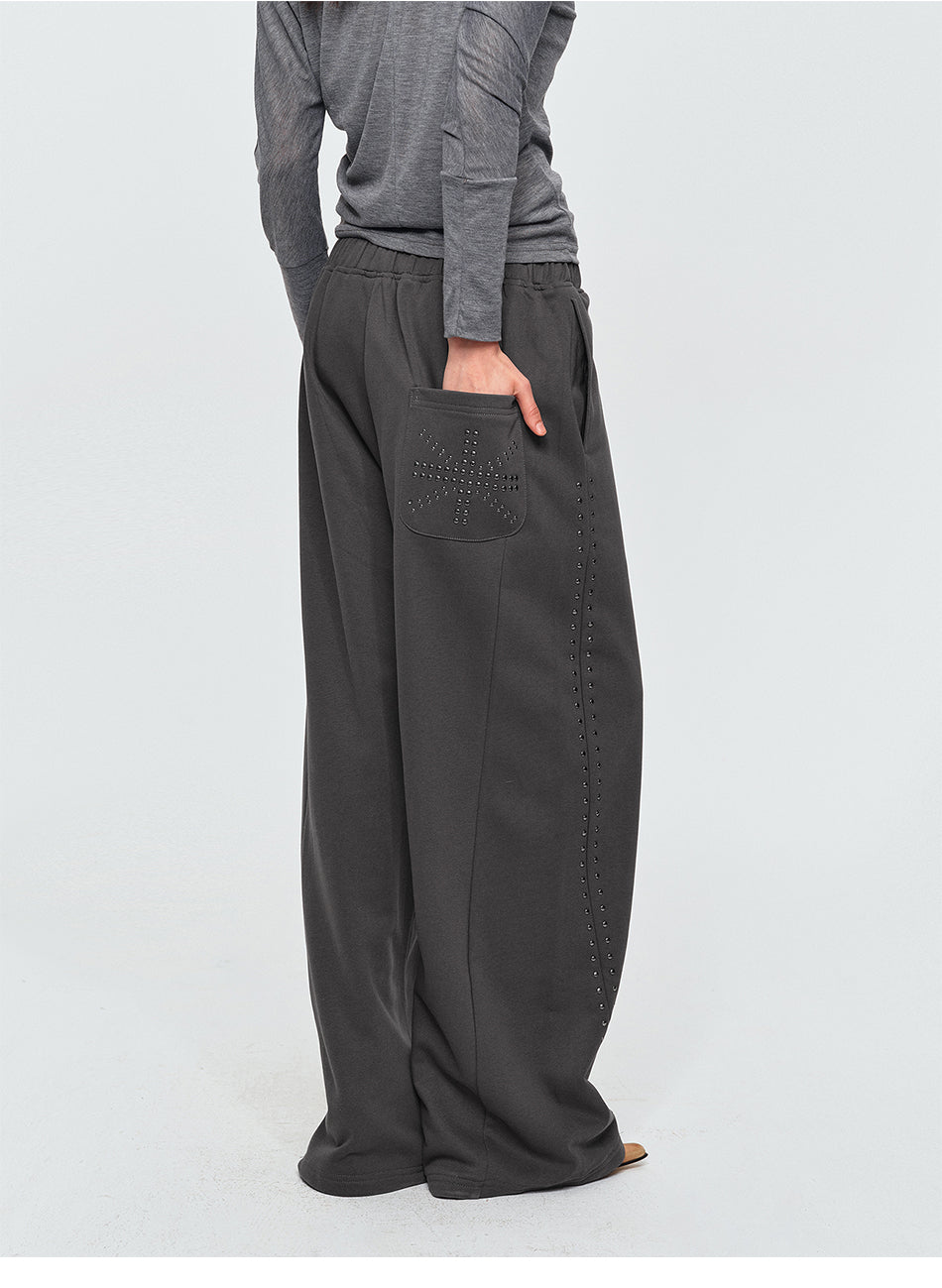 MADWITCH STUDDED WIDE-LEG SWEATPANTS #C1028