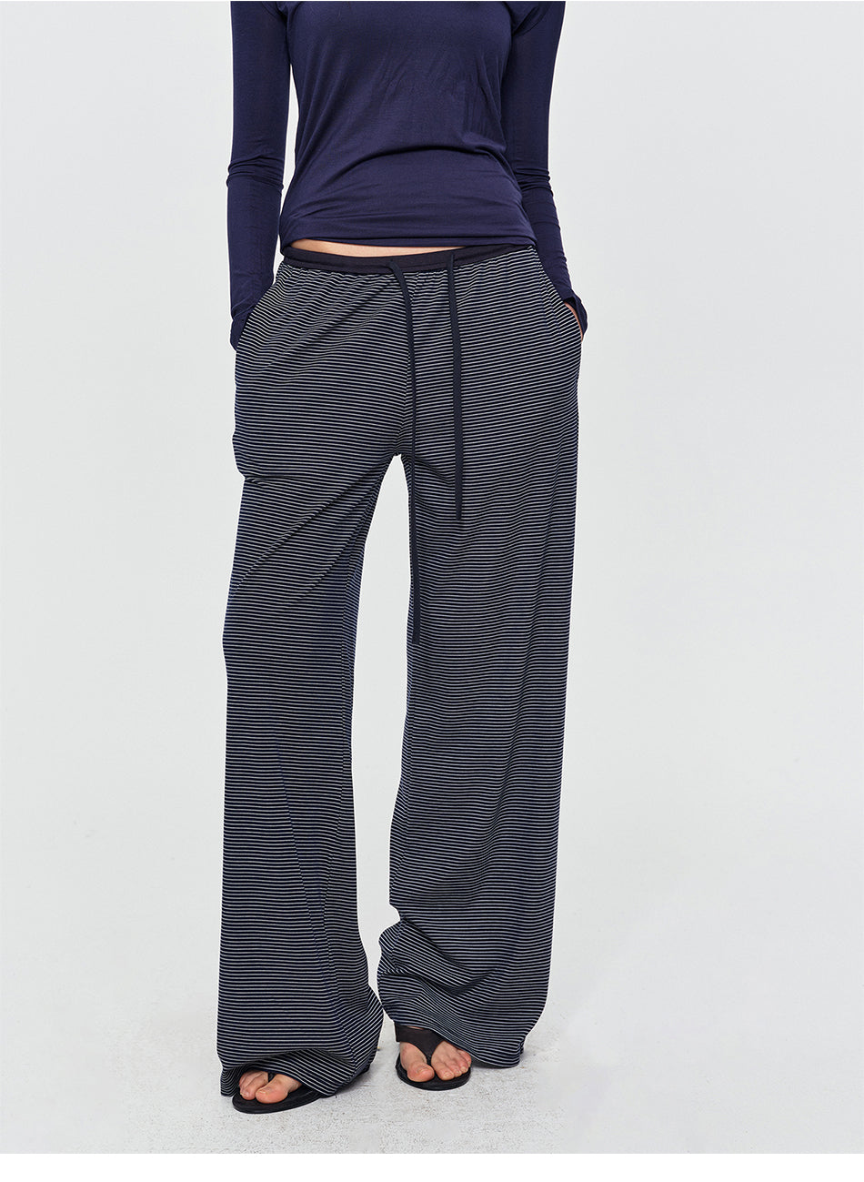 MADWITCH STRIPED LYOCELL WIDE-LEG TROUSERS #CN61103
