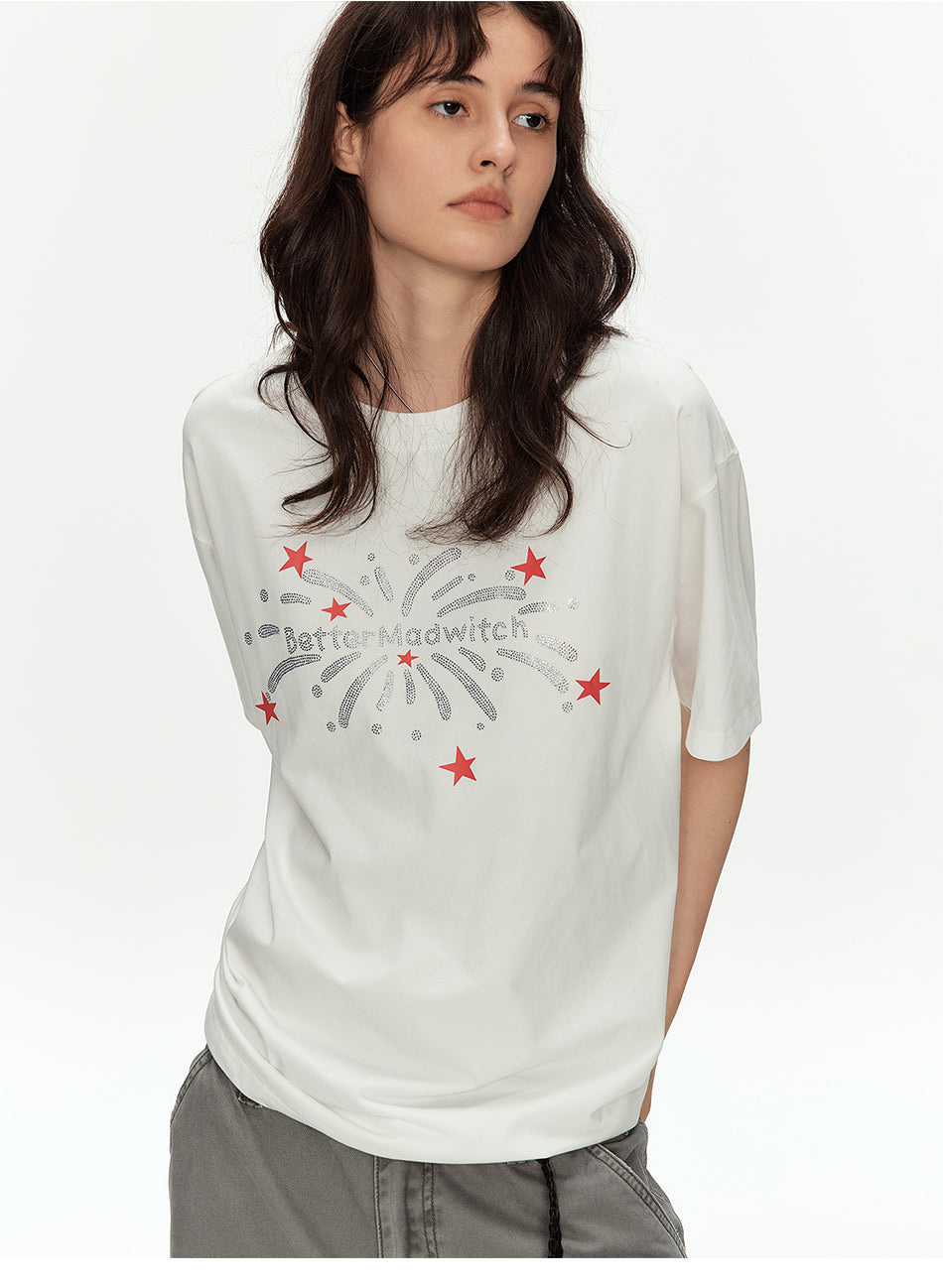 MADWITCH SPARKLE PRINT RELAXED TEE #M2021