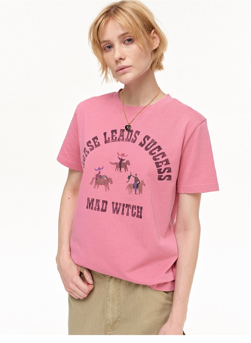 MADWITCH WESTERN PRINT COTTON TEE MD4325 - MadWitch Store
