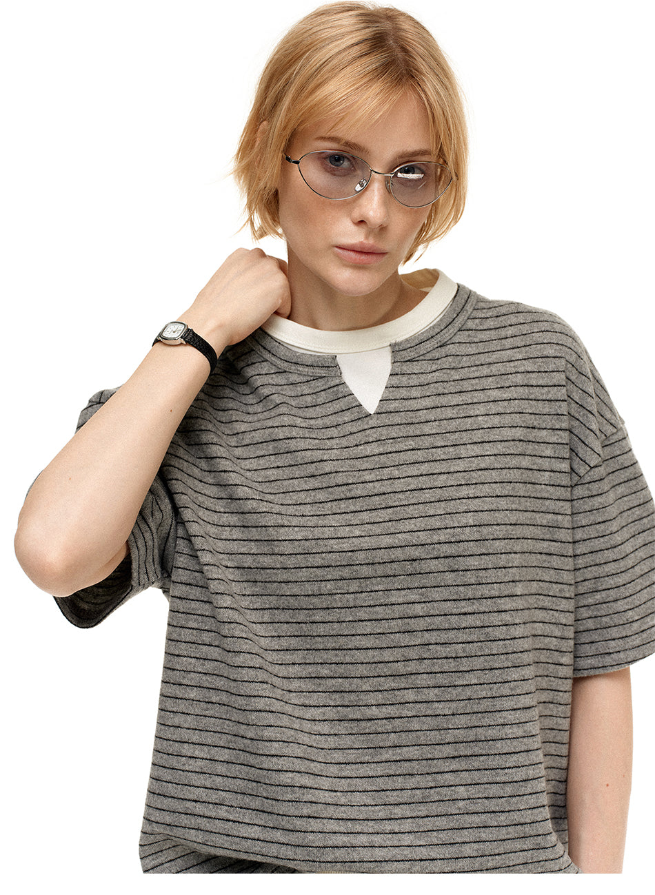 MADWITCH FAUX LAYER STRIPE TEE #WP2