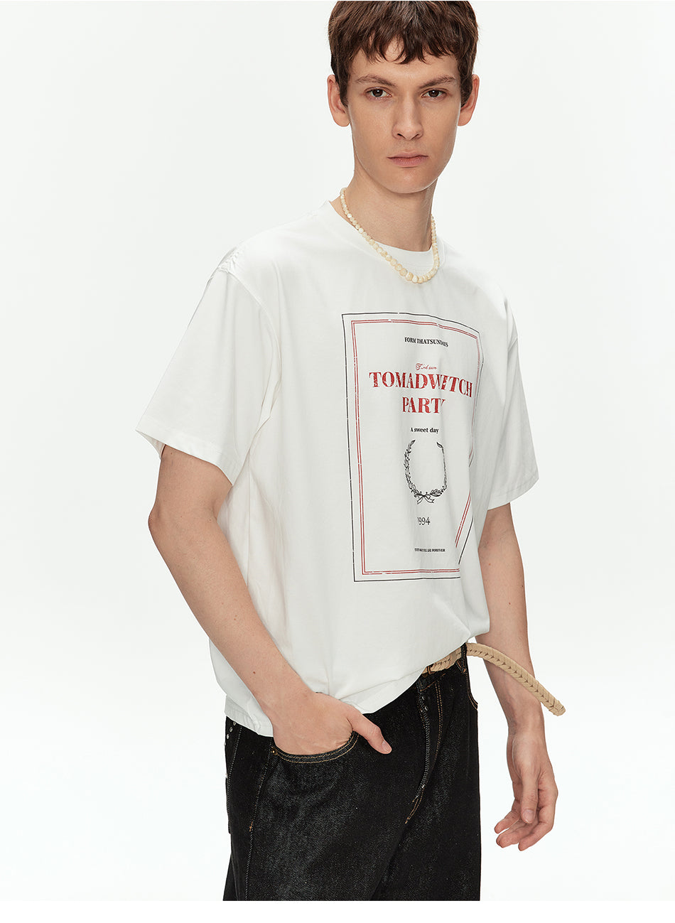 MADWITCH WHEAT PRINT RELAXED TEE #M2020