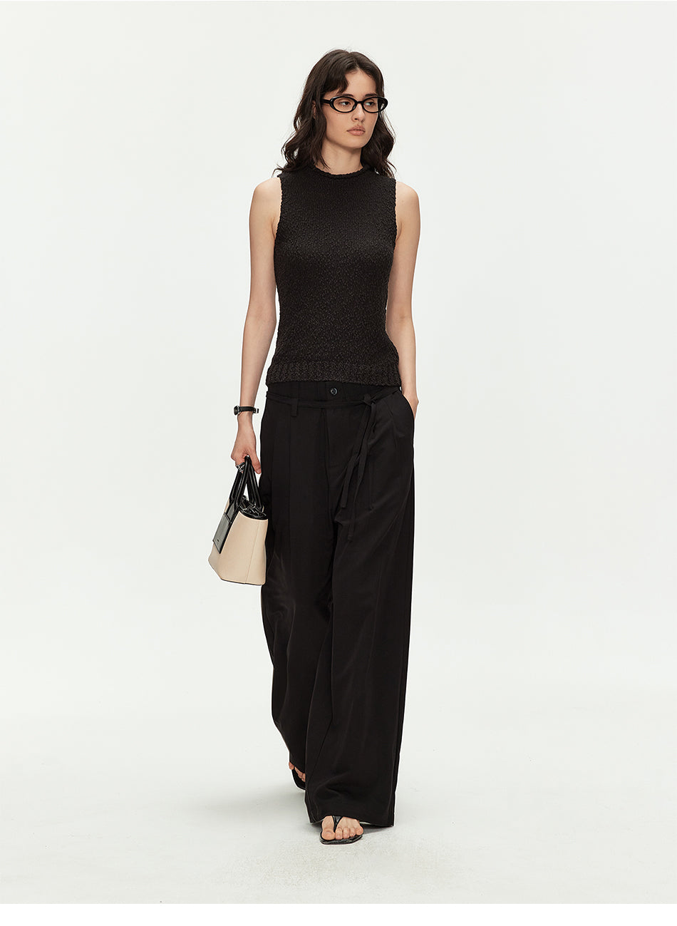 MADWITCH BELTED PLEATED WIDE TROUSERS #Z7611