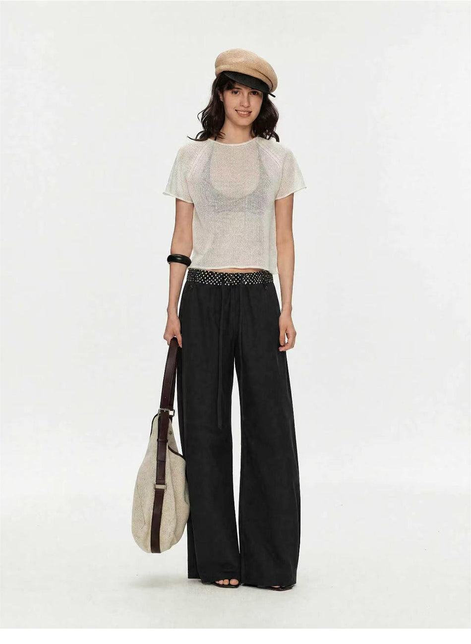 MADWITCH DOT WAIST LOOSE WIDE PANTS #CN6882