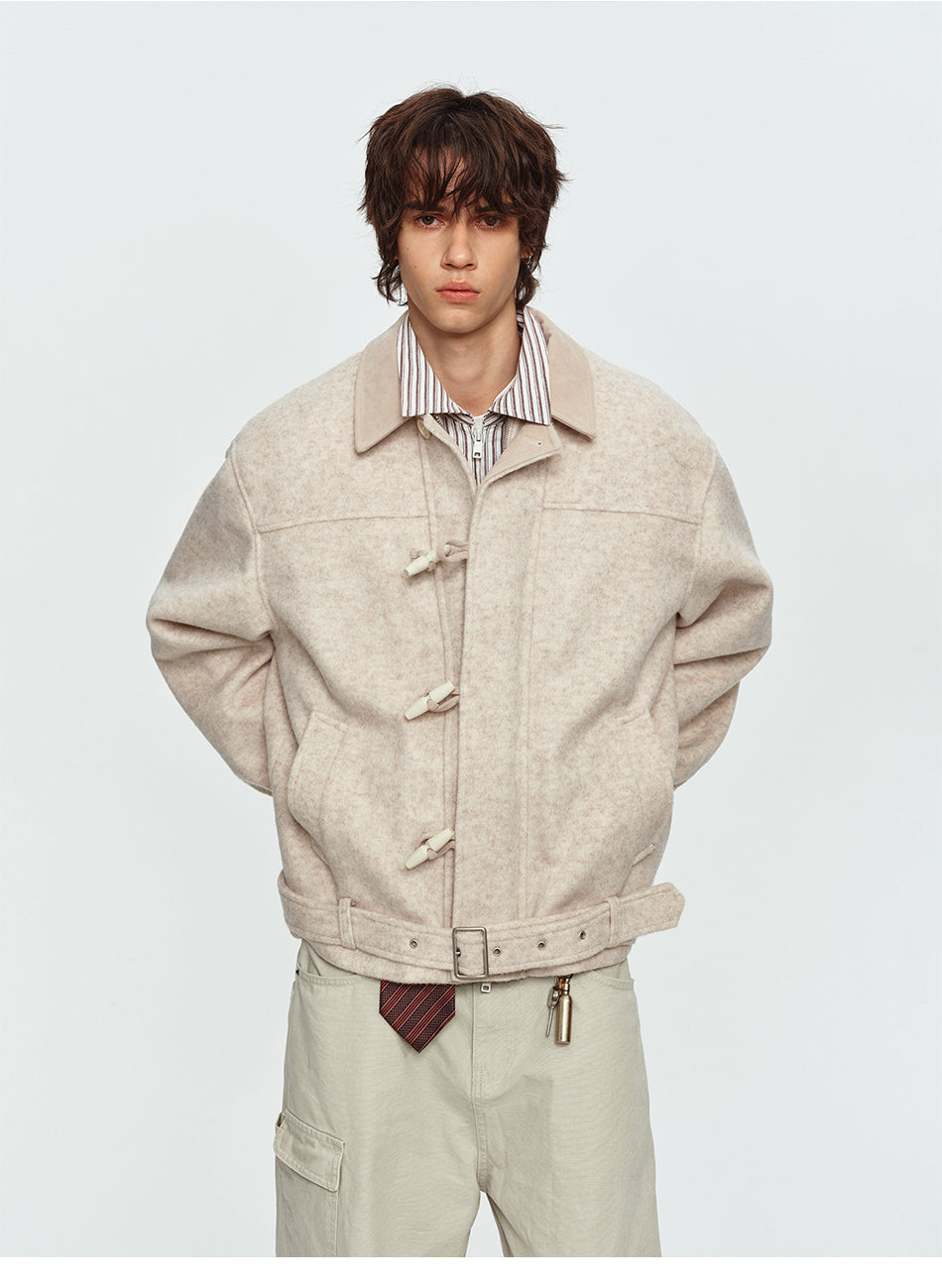 MADWITCH BELTED TOGGLE-BUTTON WOOL-BLEND PUFFER JACKET #991392