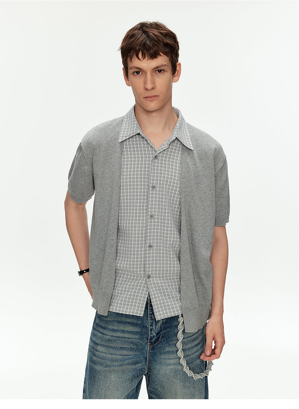 MADWITCH FAUX LAYER PLAID SHIRT #990332