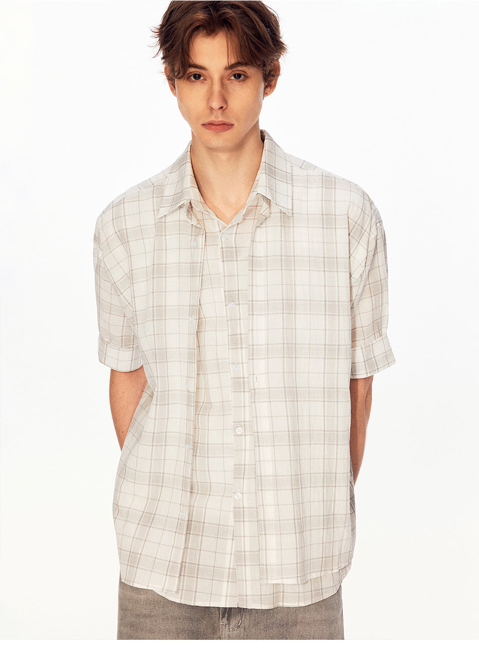 MADWITCH VINTAGE PLAID COLLAR SHIRT #26049