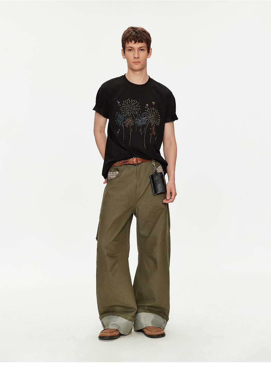 MADWITCH FIREWORK EMBROIDERED VINTAGE T SHIRT #991325