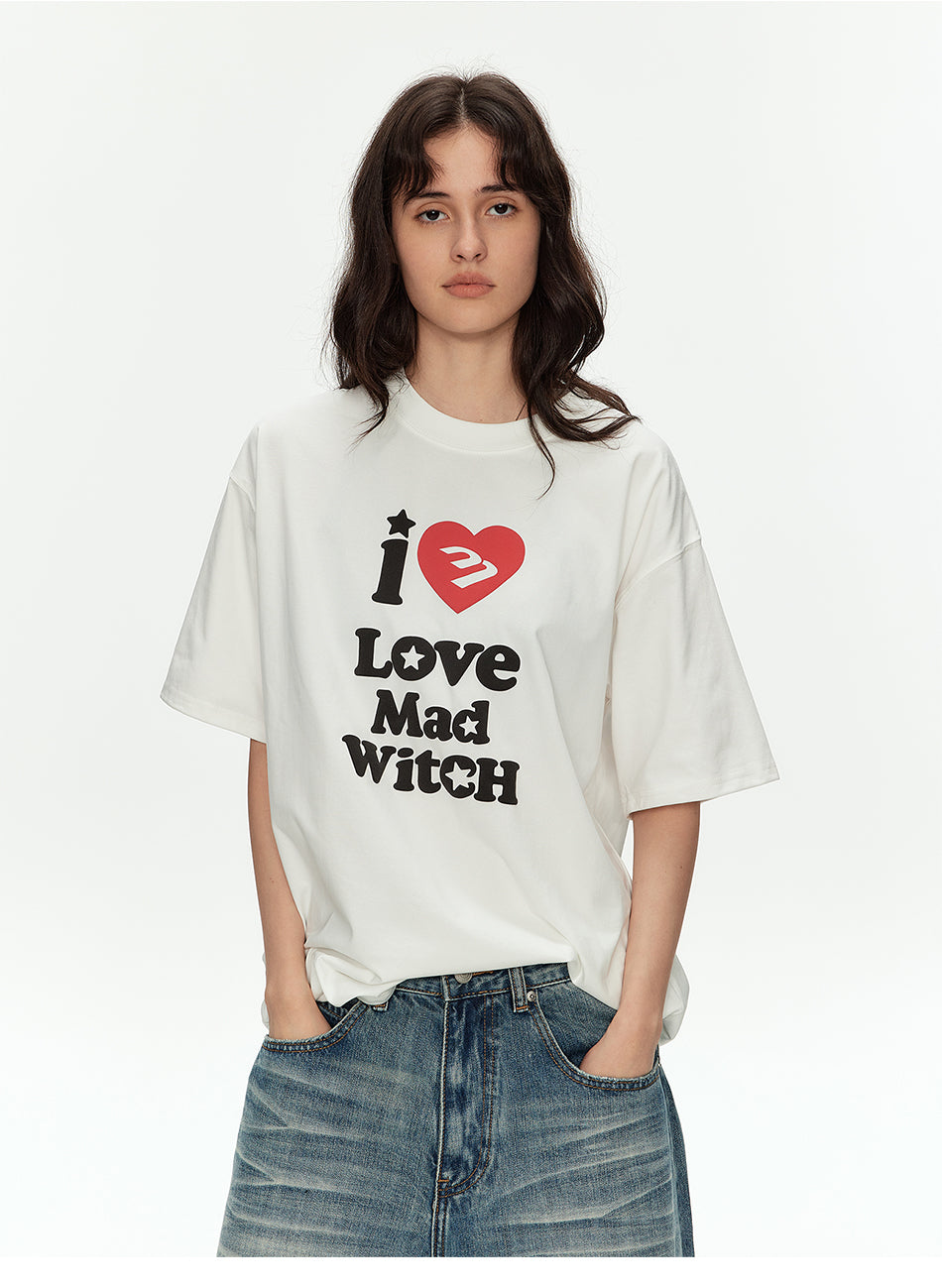 MADWITCH LETTER PRINT RELAXED TEE #M2019