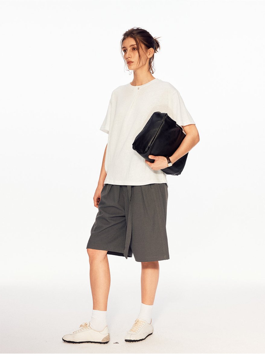 MADWITCH BELTED RELAXED SHORTS C986 - MadWitch Store