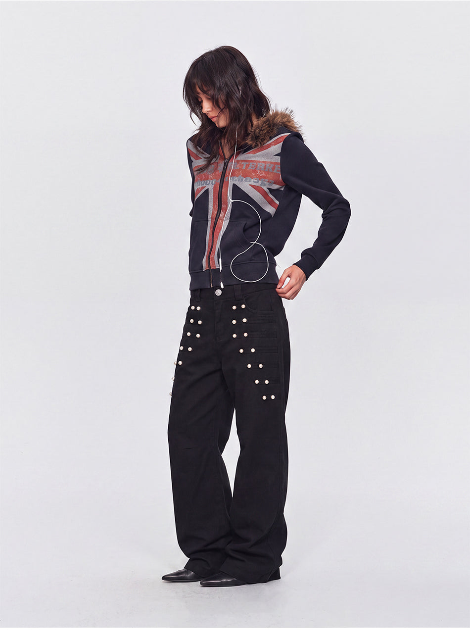 MADWITCH RIVET COURT WIDE-LEG TROUSERS #6844