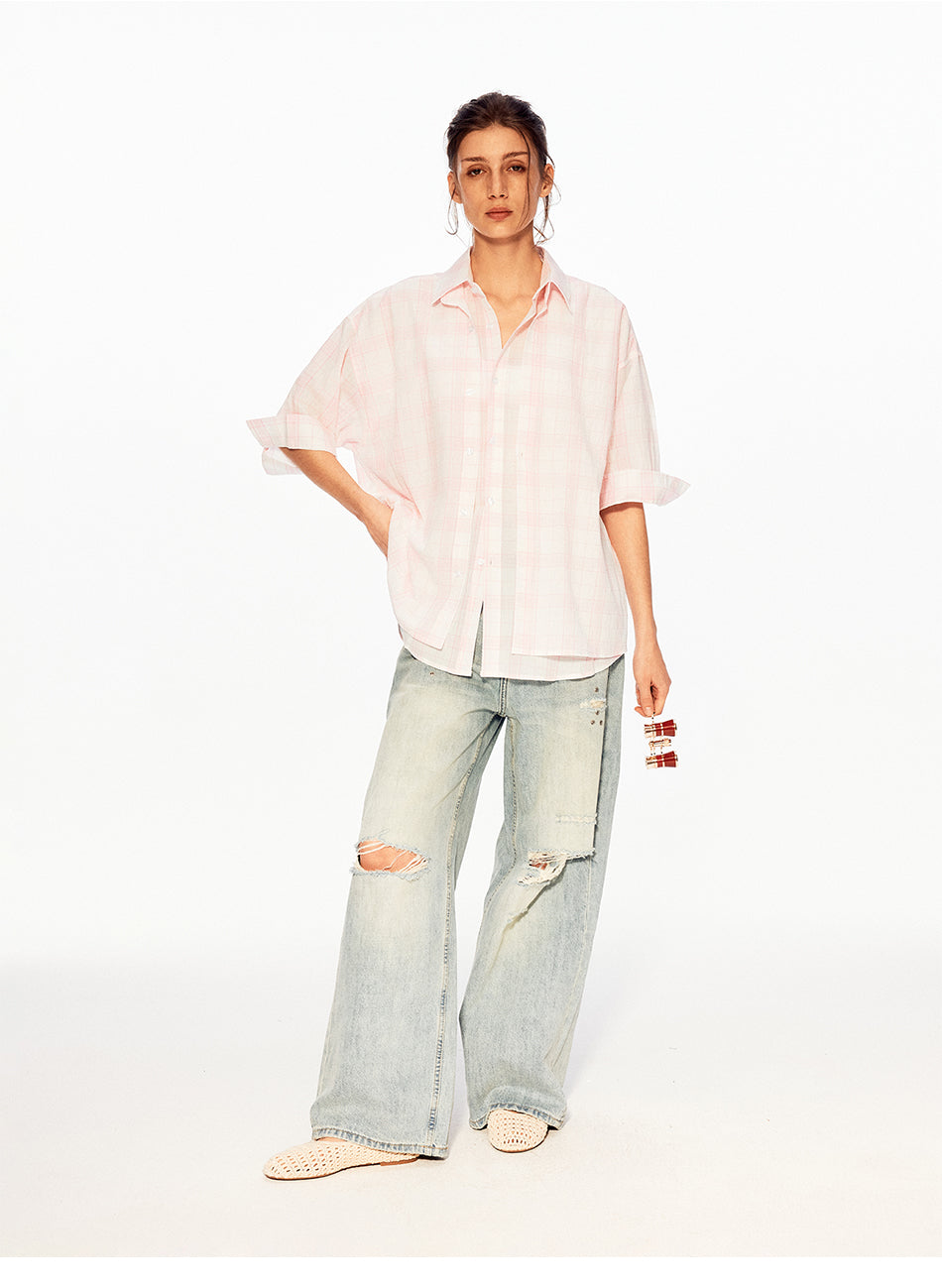 MADWITCH VINTAGE PLAID COLLAR SHIRT #26049