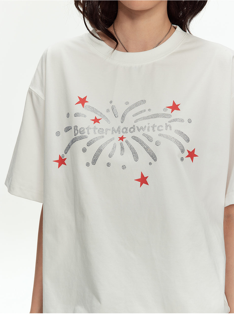 MADWITCH SPARKLE PRINT RELAXED TEE #M2021