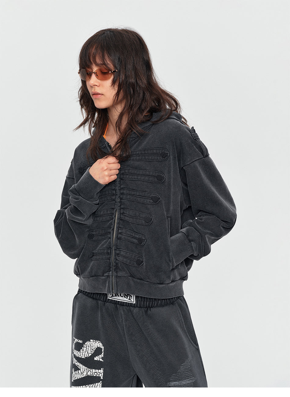 MADWITCH WASHED NAPOLEON ZIP HOODIE #L2026531