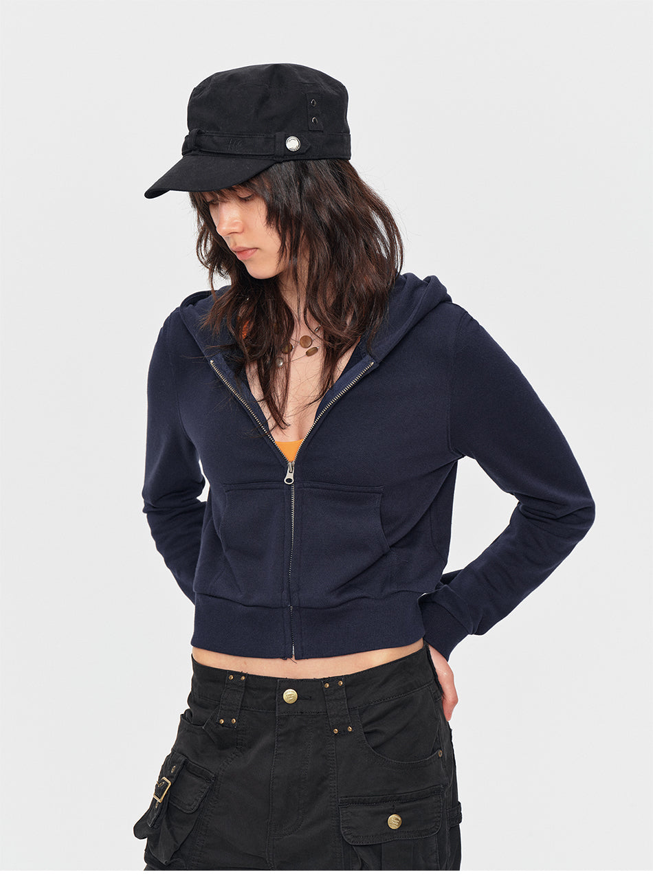 MADWITCH CROPPED SLIM-FIT ZIP HOODIE #C2026338