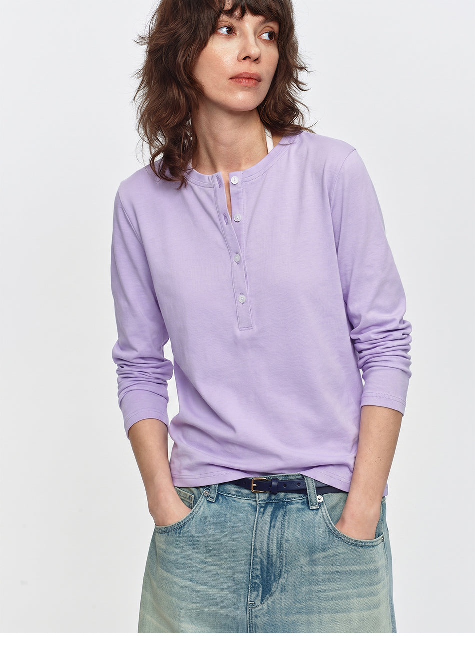 MADWITCH LIGHTWEIGHT LYOCELL-BLEND HENLEY SHIRT #TC155N