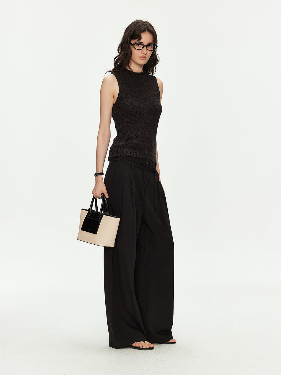 MADWITCH BELTED PLEATED WIDE TROUSERS #Z7611