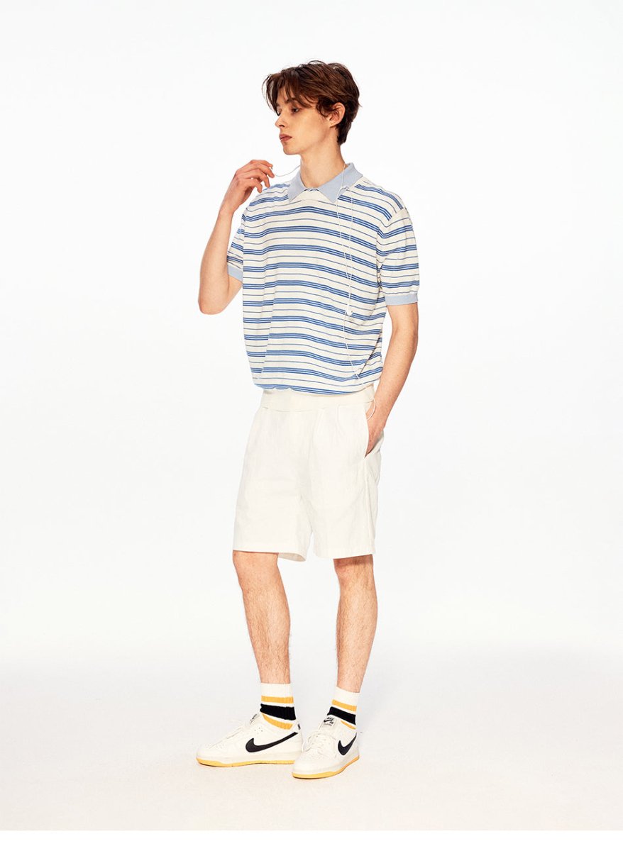 MADWITCH FAUX LAYER STRIPE POLO TEE 27474 - MadWitch Store