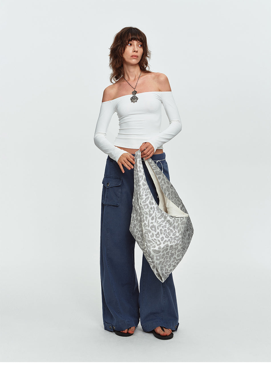 MADWITCH OVERSIZED-POCKET DRAWSTRING WIDE-LEG CARGO PANTS #DR6316