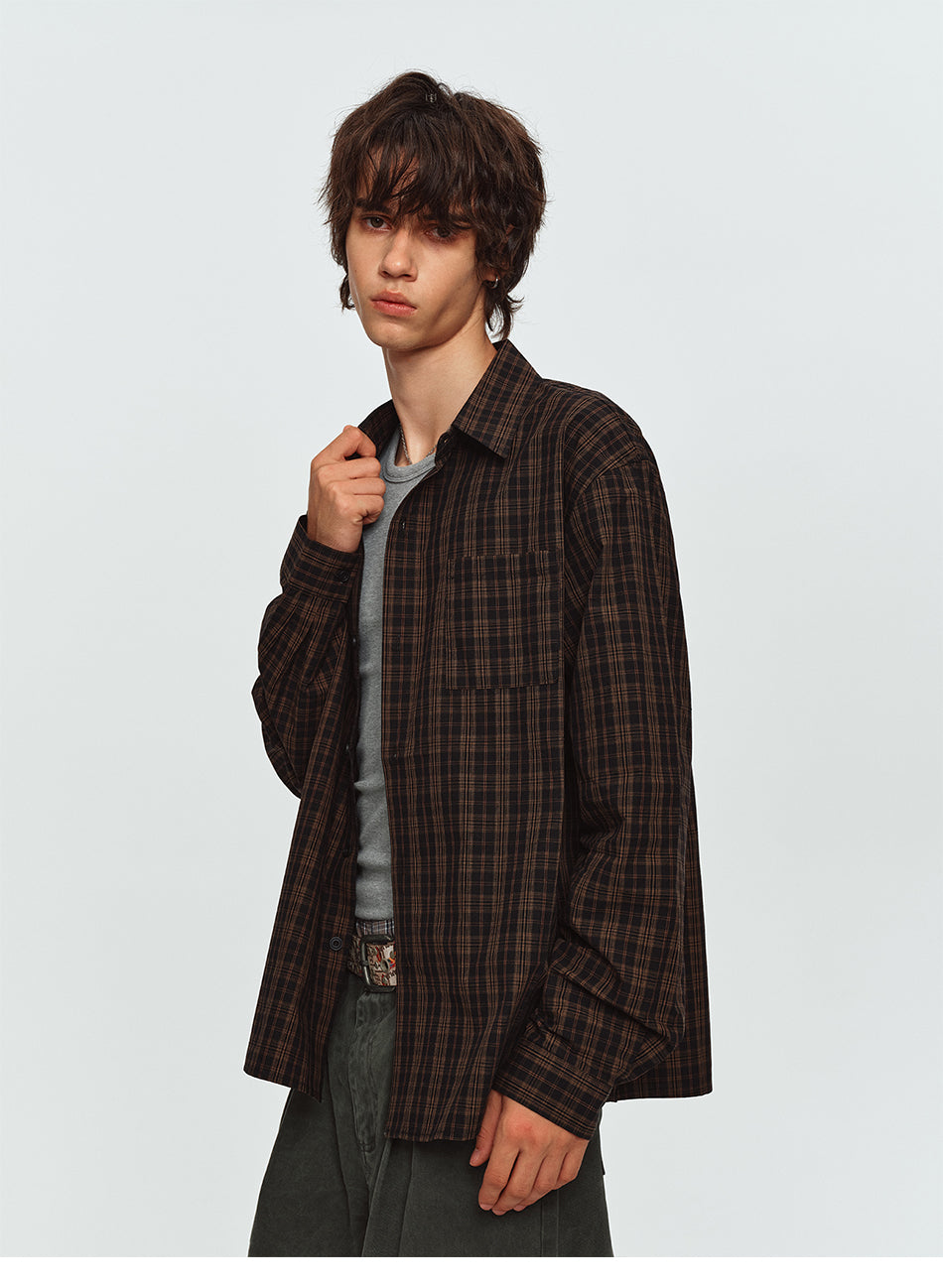 MADWITCH PLAID RELAXED-FIT CASUAL SHIRT #CR6256
