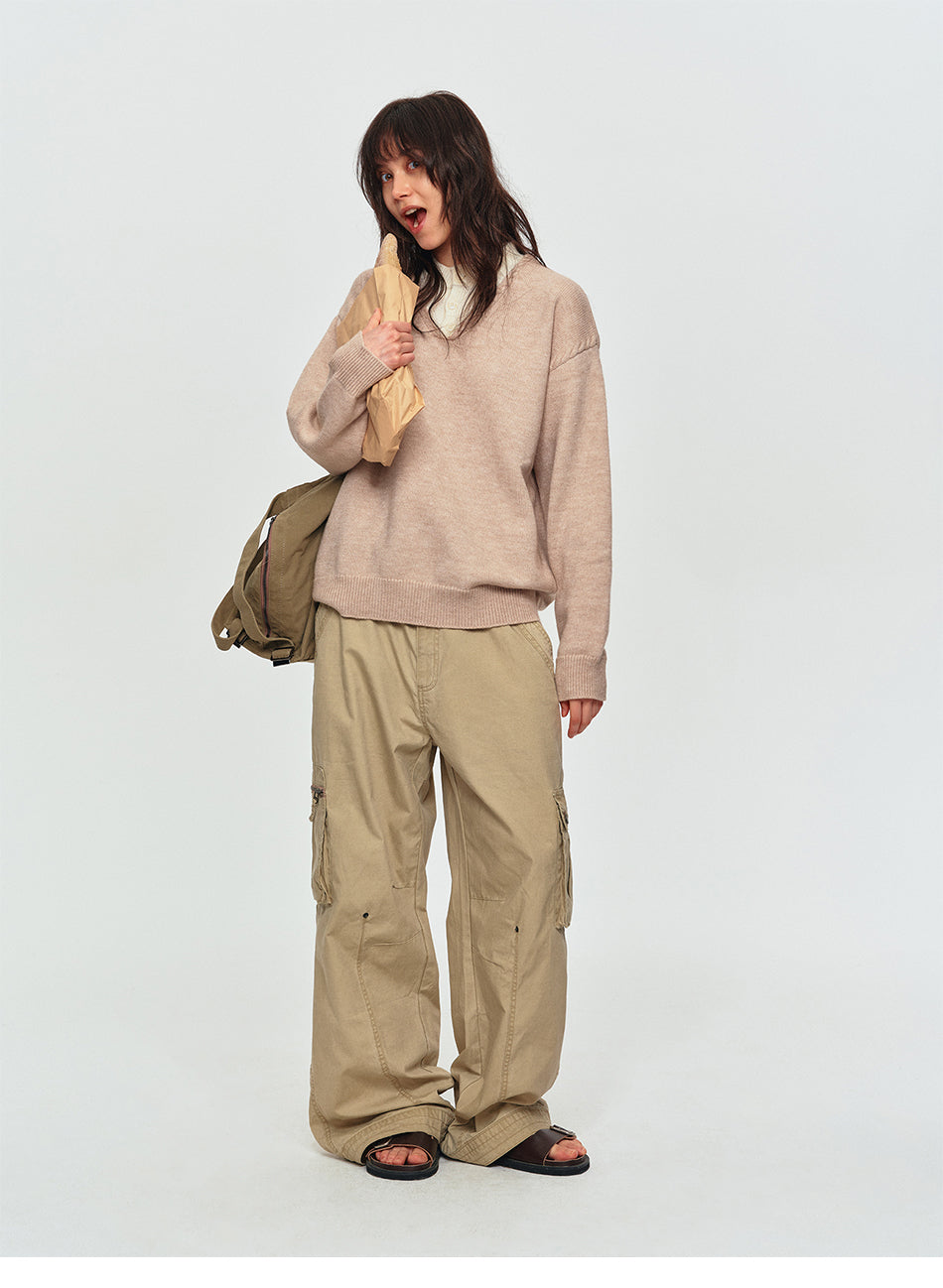 MADWITCH LAYERED HENLEY KNIT SWEATER #AW26832