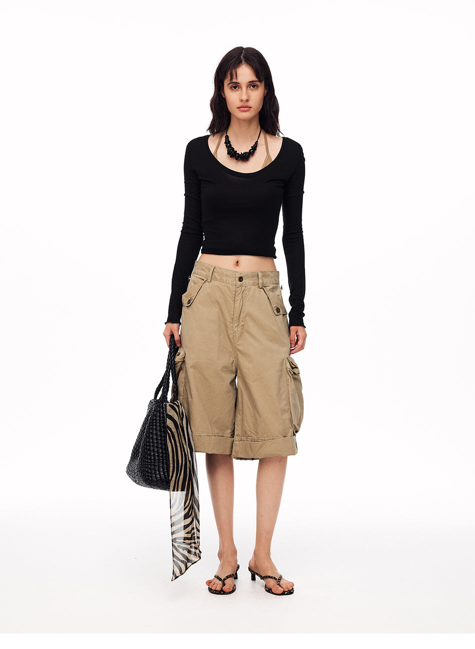 MADWITCH WASHED MULTI-POCKET CARGO SHORST #CK278D
