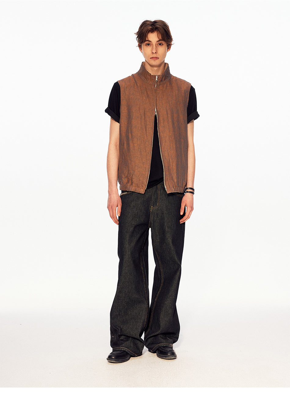 MADWITCH REVERSIBLE LINEN VEST #56601
