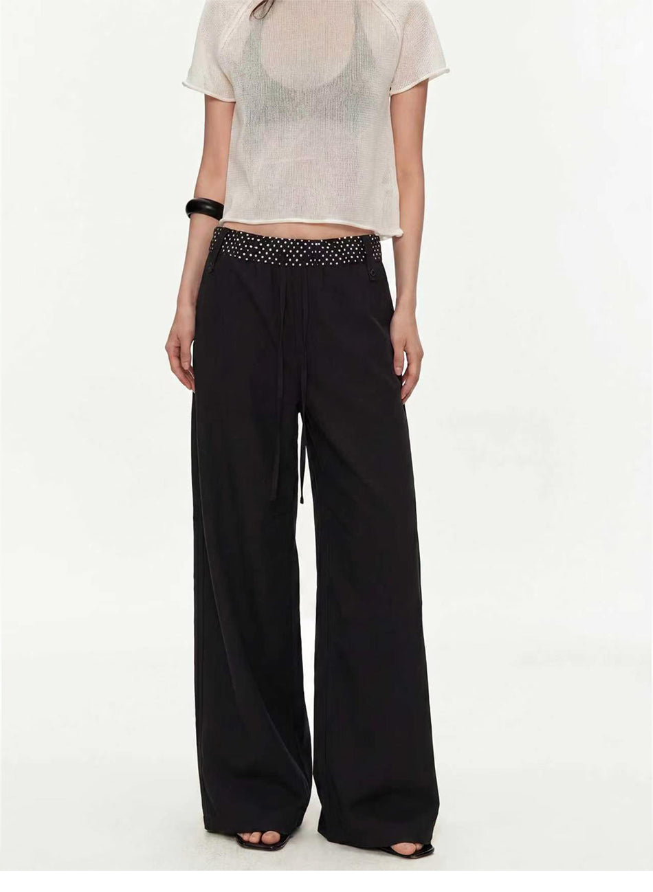 MADWITCH DOT WAIST LOOSE WIDE PANTS #CN6882