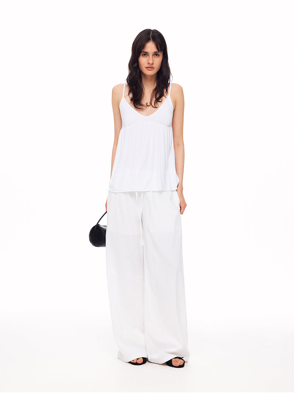 MADWITCH LAID-BACK LINEN-BLEND WIDE-LEG PANTS #CN61079