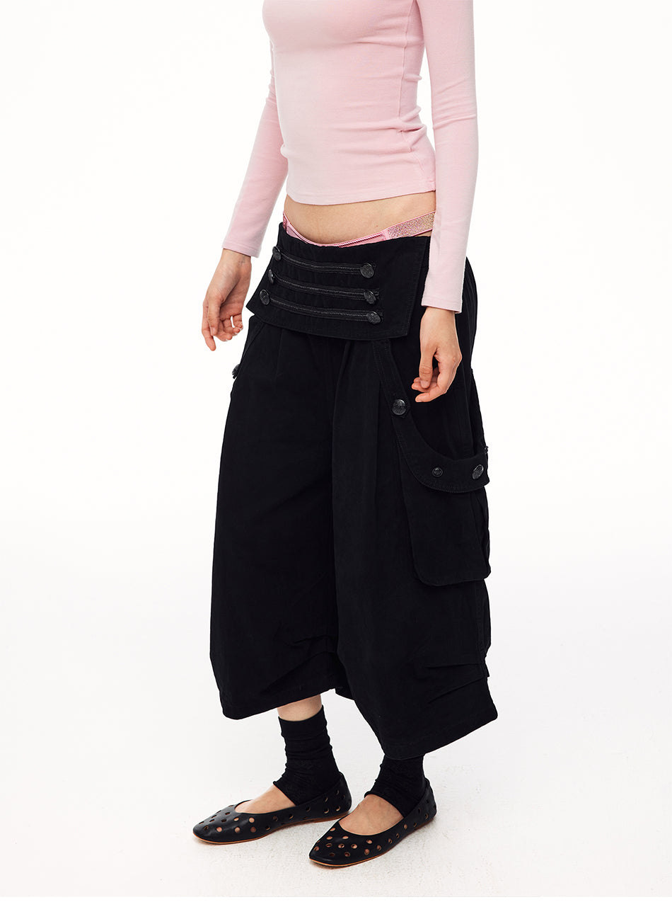 MADWITCH FOLD-OVER MULTI-BUTTON CARGO CAPRIS #H6773