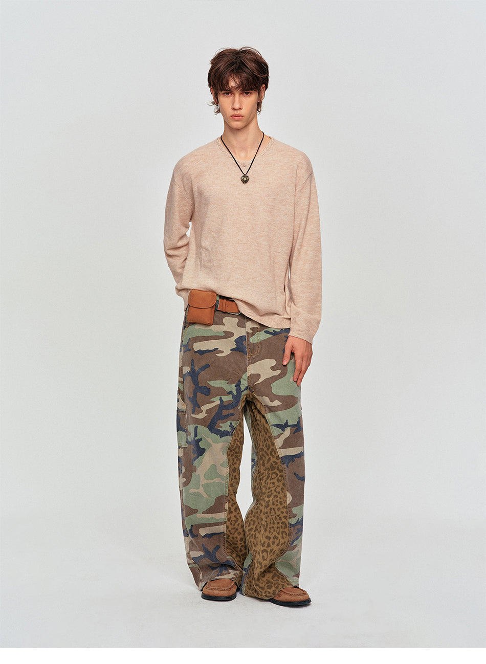 MADWITCH SLOUCHY ROLLED-EDGE V-NECK SWEATER #AW26831