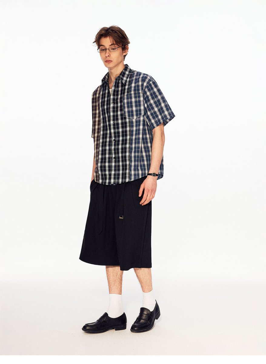 MADWITCH VINTAGE PLAID PATCHWORK SHIRT 991215 - MadWitch Store