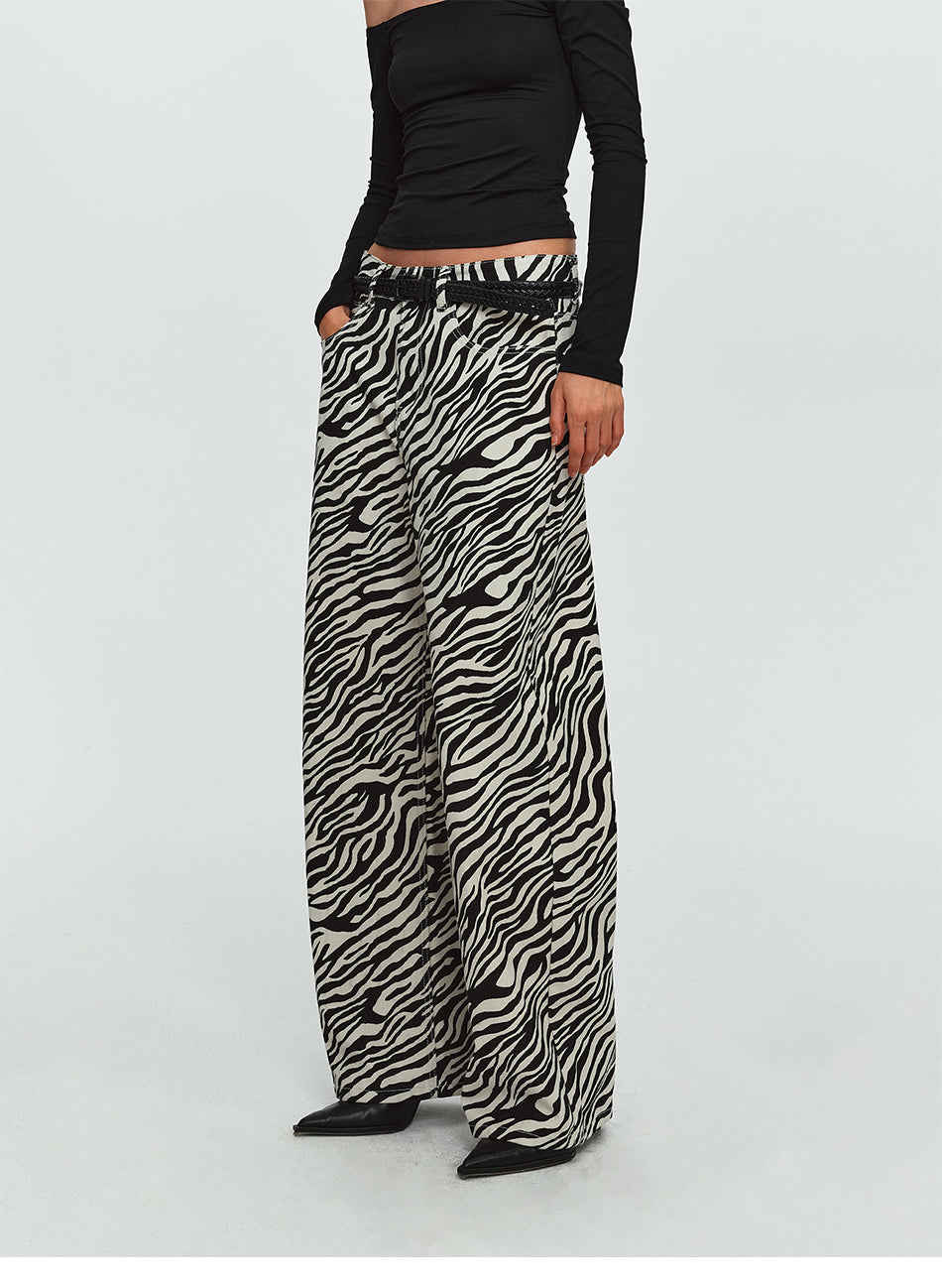 MADWITCH ZEBRA-PRINT RELAXED WIDE-LEG TROUSERS #2026779