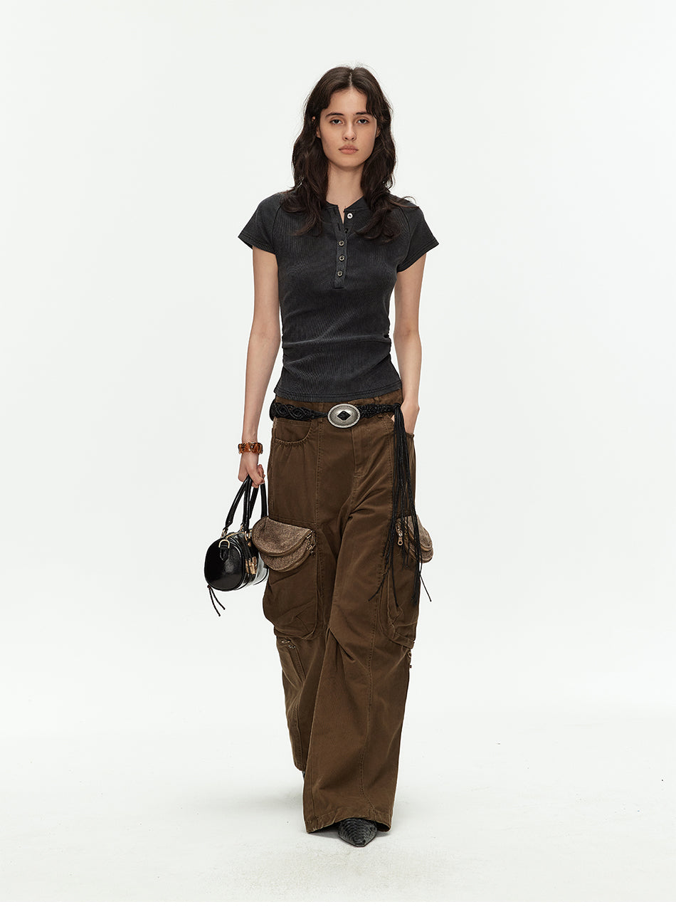 MADWITCH ZIP FLARE CARGO PANTS #CK6997