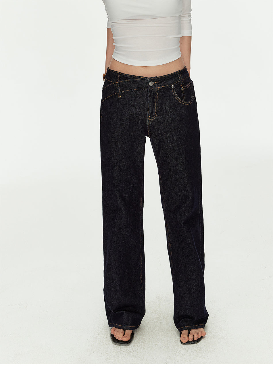 MADWITCH CROSS WAIST RAW DENIM JEANS #CN9826