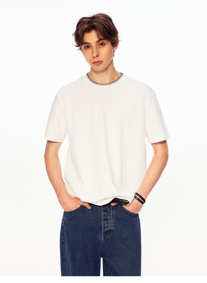 MADWITCH CURVED STITCH KNIT TEE AW26087 - MadWitch Store