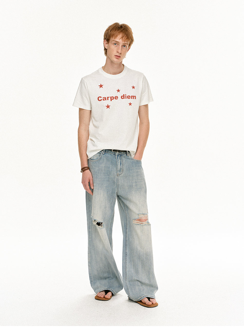 MADWITCH STAR PRINT LOOSE TEE #RT60