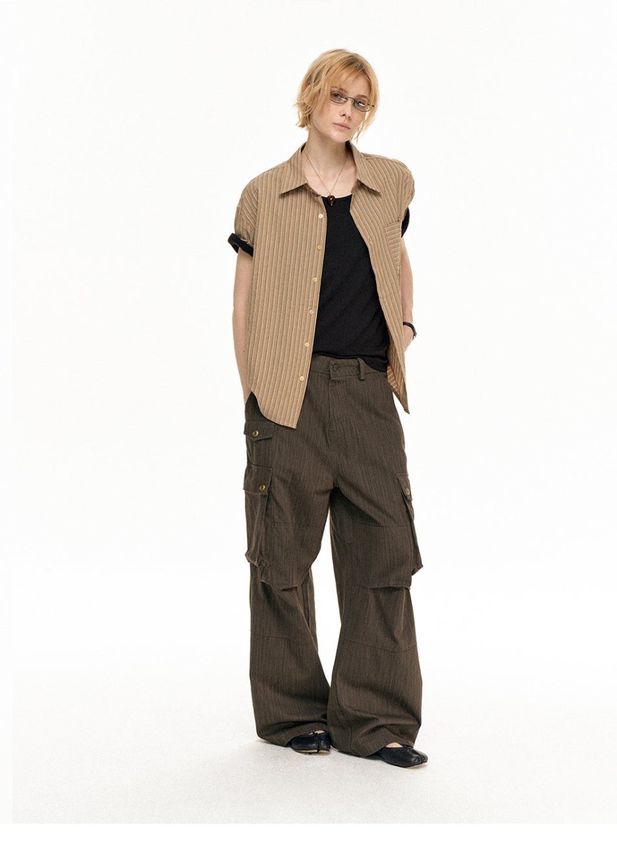 MADWITCH PLEATED MULTI - POCKET WORK PANTS CK6986 - MadWitch Store