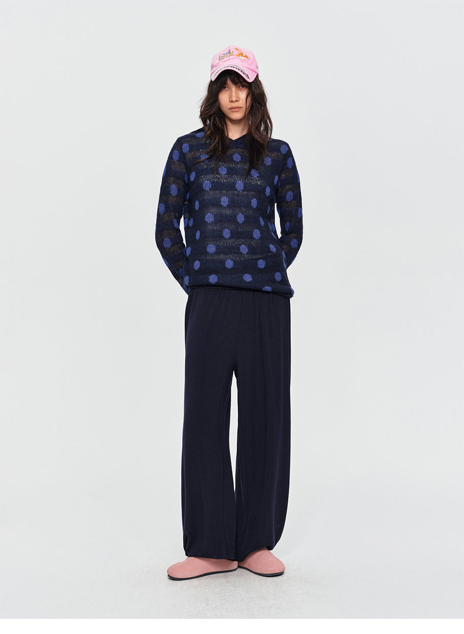 MADWITCH POLKA-DOT HOODED KNIT TOP #MYC026
