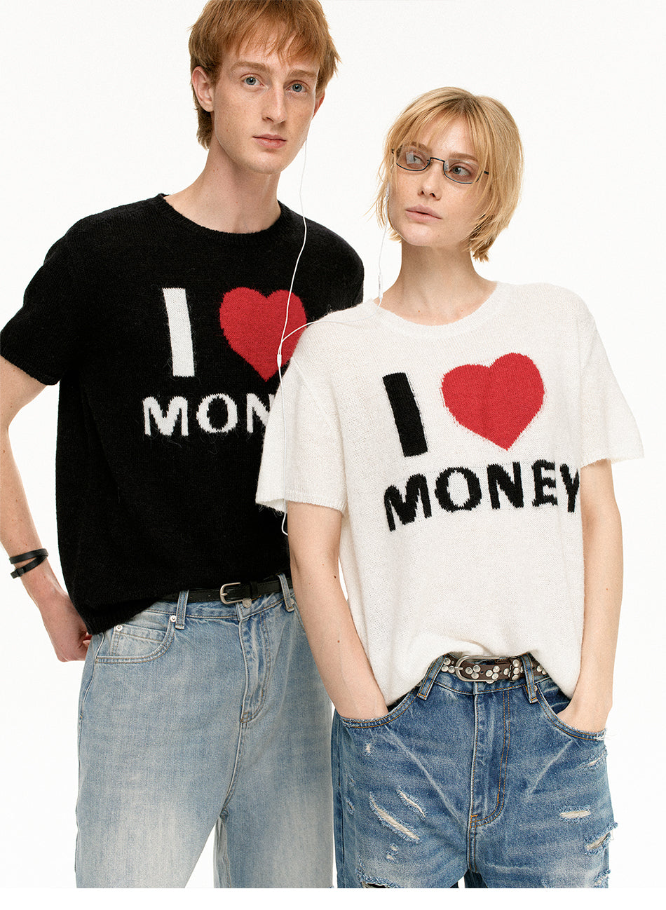 MADWITCH VINTAGE HEART KNIT TEE #MY617