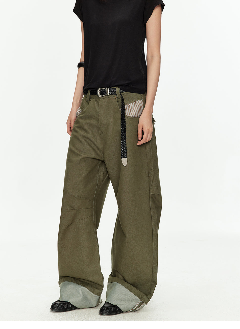 MADWITCH PLAID CARGO BAGGY PANTS #CK61007